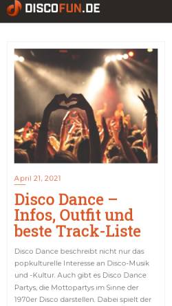 Vorschau der mobilen Webseite www.discofun.de, Discothek Fun