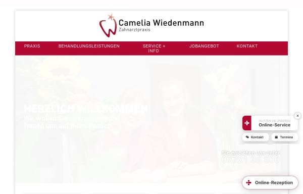 Vorschau von www.zahnarzt-wiedenmann.de, Zahnarztpraxis Camelia Wiedenmann