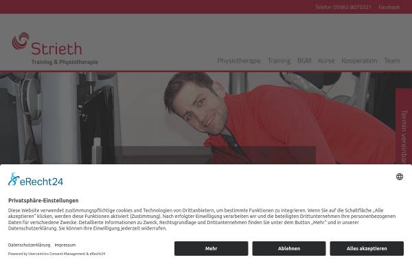 Vorschau von www.training-physio.de, Training & Physiotherapie Strieth