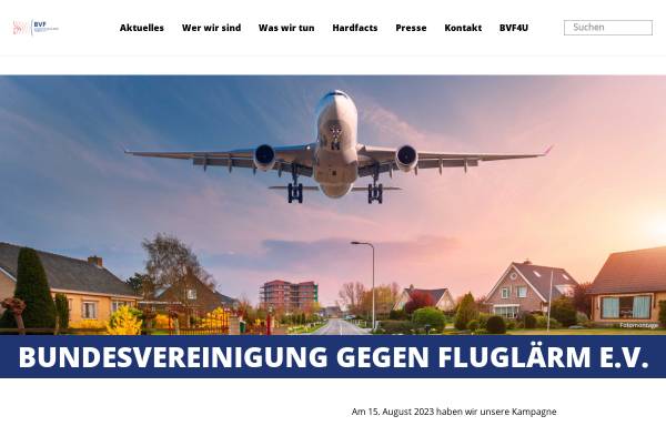 Vorschau von www.fluglaerm.de, Bundesvereinigung gegen Fluglärm e.V. (BVF)