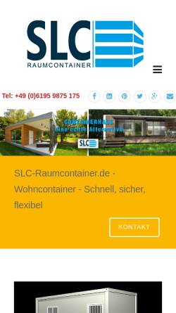 Vorschau der mobilen Webseite www.slc-raumcontainer.de, SLC Raumcontainer GmbH
