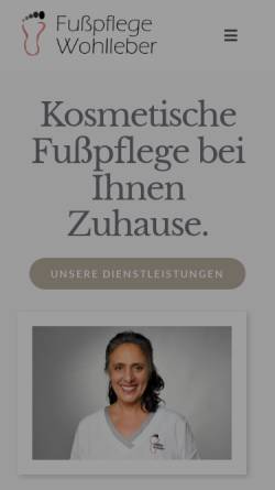 Vorschau der mobilen Webseite www.fusspflege-wohlleber.de, Fußpflege Wohlleber