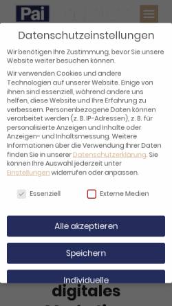 Vorschau der mobilen Webseite pai-marketing.de, Pai Marketing