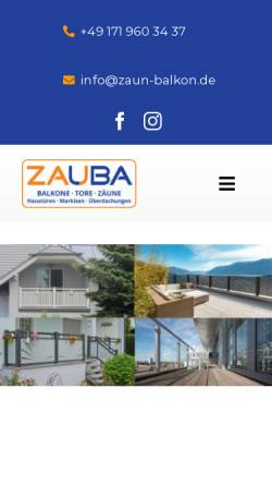 Vorschau der mobilen Webseite www.zaun-balkon.de, ZAUBA