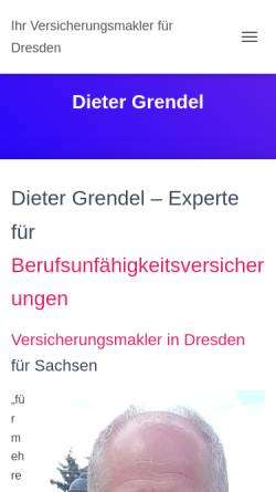 Vorschau der mobilen Webseite gup24.de, GRENDEL .&. PARTNER Versicherungsmakler