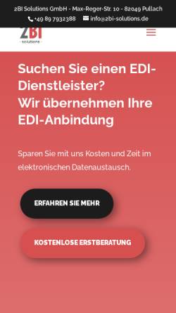 Vorschau der mobilen Webseite www.2bi-solutions.de, 2BI solutions GmbH