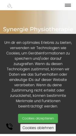 Vorschau der mobilen Webseite www.synergie-physio.de, Synergie Elena Bogdan