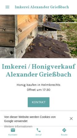 Vorschau der mobilen Webseite imkerei-honig-alexander-griessbach.business.site, Imkerei Alexander Grießbach
