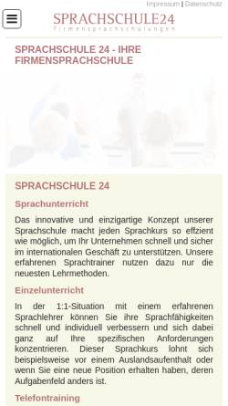 Vorschau der mobilen Webseite www.sprachschule-24.de, Sprachschule 24
