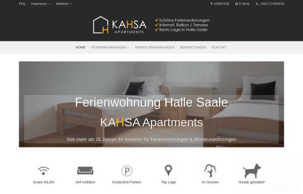 Vorschau von kahsa.de, Ferienwohnung Halle Saale - KAHSA Apartments