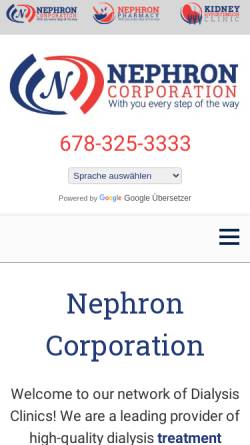 Vorschau der mobilen Webseite www.nephroncorporation.com, Nephron Corporation