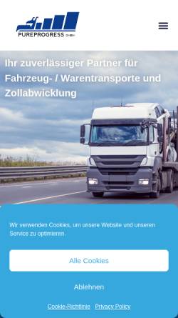 Vorschau der mobilen Webseite ausfuhrbegleitdokument.com, PUREPROGRESS GmbH