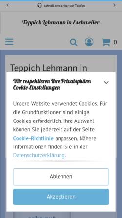 Vorschau der mobilen Webseite www.unser-farbenparadies-shop.de, Teppich Lehmann