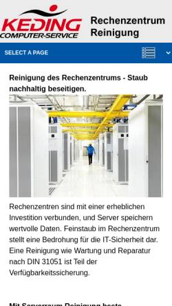 Vorschau der mobilen Webseite www.rechenzentrumreinigung.eu, Keding Compuer-Service