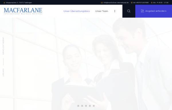 Vorschau von www.macfarlane-international.de, Macfarlane International Business Services