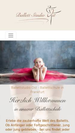 Vorschau der mobilen Webseite www.ballettstudio-ost.de, Ballettstudio Ost