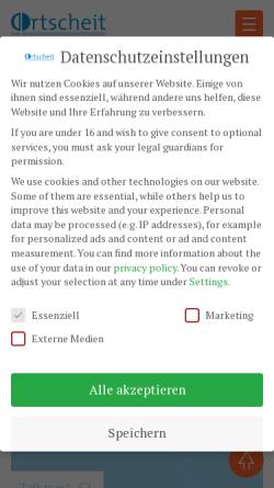 Vorschau der mobilen Webseite ortscheit.de, Lucien Ortscheit GmbH
