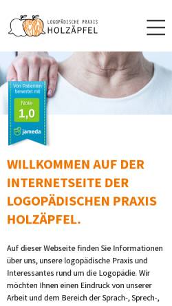 Vorschau der mobilen Webseite www.logopaedie-holzaepfel.de, Logopädische Praxis Holzäpfel