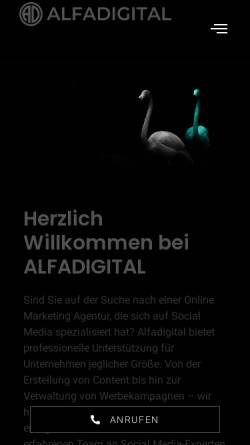 Vorschau der mobilen Webseite www.alfadigital.de, ALFADIGITAL Webdesign Agentur