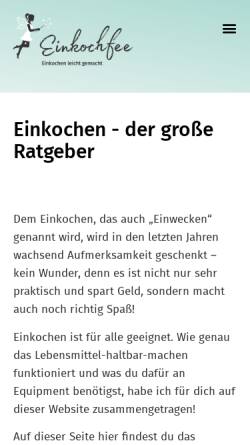 Vorschau der mobilen Webseite www.einkochfee.de, Einkochfee