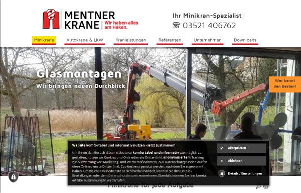 Vorschau von mentner-krane.de, Mentner Krane e. K.