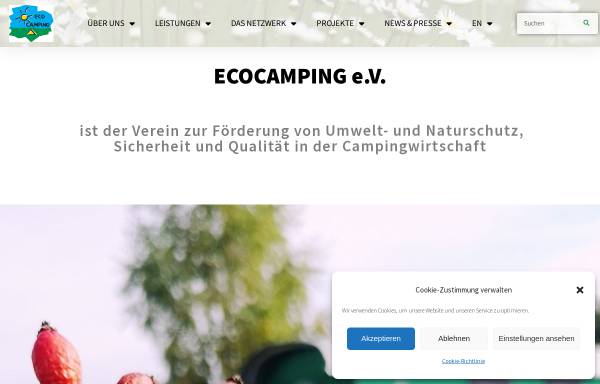 Vorschau von www.ecocamping.net, Ecocamping e.V.