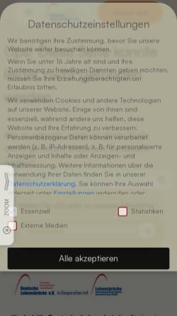 Vorschau der mobilen Webseite www.lebensbruecke.de, Kinderhilfe Deutsche Lebensbrücke e.V. München