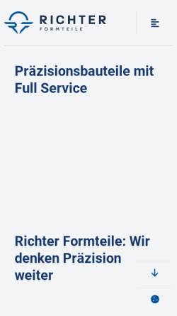 Vorschau der mobilen Webseite www.richterformteile.com, Richter Formteile GmbH