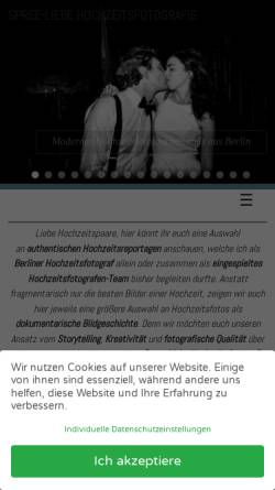 Vorschau der mobilen Webseite www.spree-liebe.de, Spree-Liebe Hochzeitsfotografie