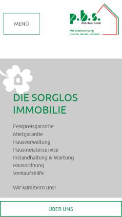 Vorschau der mobilen Webseite www.pbs-wohnbau.de, p.b.s. Wohnbau GmbH