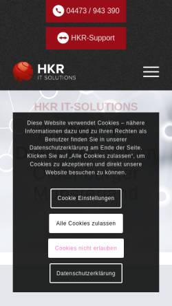 Vorschau der mobilen Webseite hkr-it.de, HKR IT Solutions GmbH
