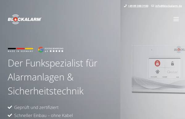 Vorschau von www.blockalarm.de, Blockalarm Alarmanlagen & Sicherheitstechnik GmbH