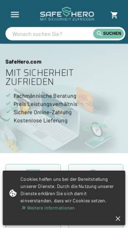 Vorschau der mobilen Webseite safehero.com, Safehero