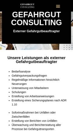 Vorschau der mobilen Webseite gefahrgut-consulting.de, Gefahrgut Consulting