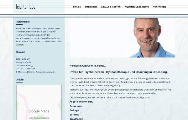 Vorschau von www.leichter-leben-oldenburg.de, Praxis für Psychotherapie - Lutz Hartmann