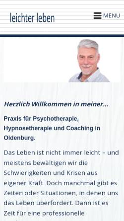 Vorschau der mobilen Webseite www.leichter-leben-oldenburg.de, Praxis für Psychotherapie - Lutz Hartmann