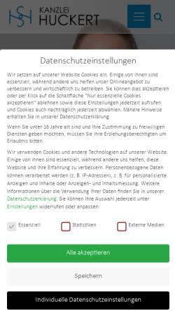 Vorschau der mobilen Webseite www.kanzlei-huckert.de, Rechtsanwältin Simone Huckert