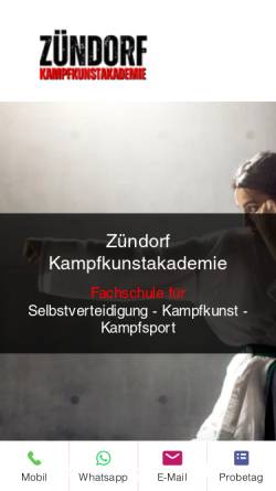 Vorschau der mobilen Webseite www.neuwied-selbstverteidigung.de, Zündorf Kampfkunstakademie