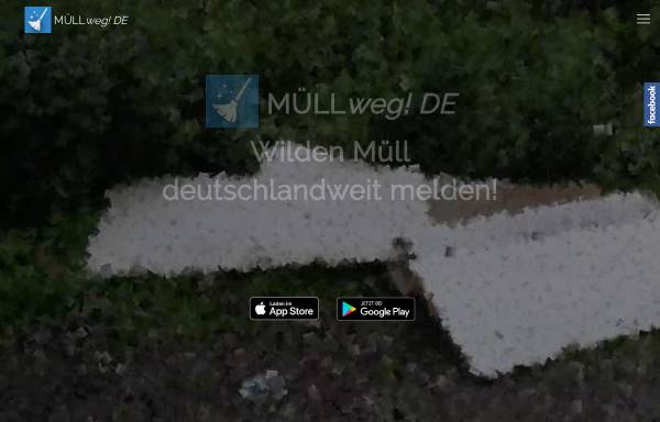 Vorschau von muell-weg.de, MÜLLweg! DE - Wilden Müll deutschlandweit melden
