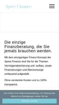 Vorschau der mobilen Webseite spreefinance.de, Spree Finance GmbH