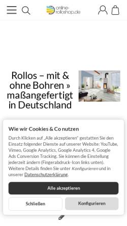 Vorschau der mobilen Webseite www.online-rolloshop.de, Online-Rolloshop