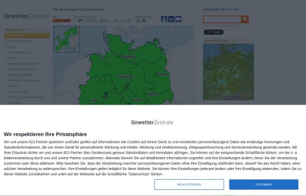 Vorschau von www.unwetterzentrale.de, Unwetterzentrale Deutschland
