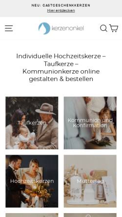 Vorschau der mobilen Webseite kerzenonkel.de, Kerzenonkel GmbH