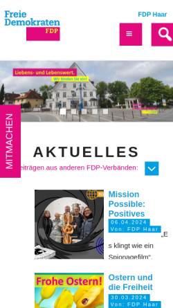 Vorschau der mobilen Webseite www.fdphaar.de, FDP Haar