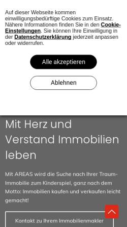 Vorschau der mobilen Webseite www.areas-immobilien.de, Areas Immobilien