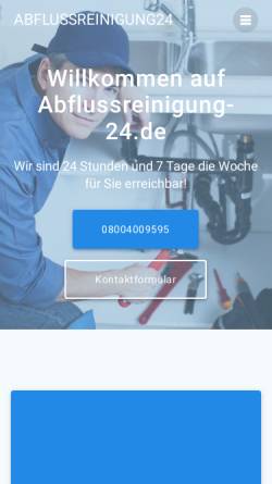 Vorschau der mobilen Webseite abflussreinigung-24.de, Abflussreinigung 24