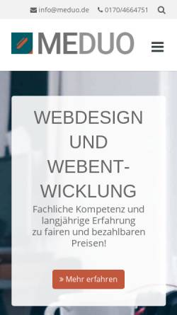 Vorschau der mobilen Webseite www.meduo.de, MEDUO Medienagentur