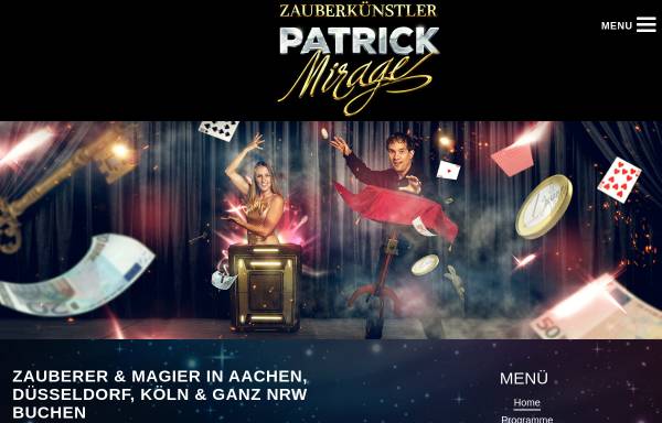 Vorschau von www.patrick-mirage.de, Patrick Mirage - Zaubershows & Close Up Magie für NRW