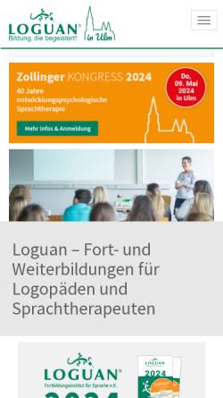 Vorschau der mobilen Webseite www.loguan.de, Loguan - Fortbildungsinstitut für Sprache e.K.