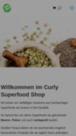 Vorschau der mobilen Webseite www.curlysuperfood.de, Curly Superfood